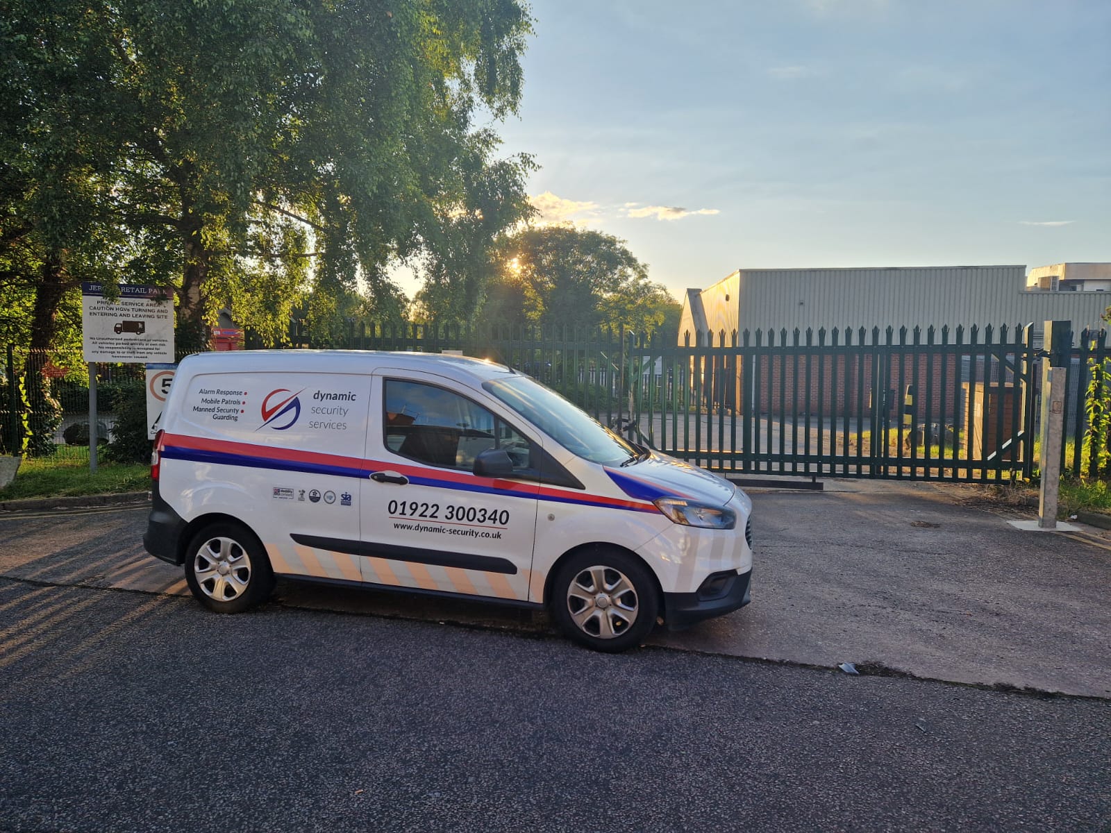 The Dynamic Security Services mobile patrol outside the vacant property in Walsall.